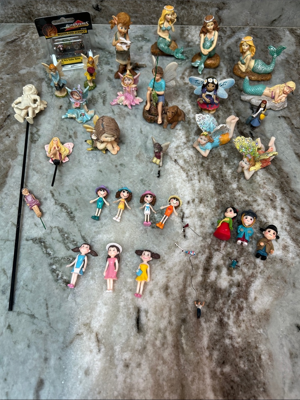 Fairy Garden Assorted Fairy and Mermaid Mini Figures - Mixed Colors